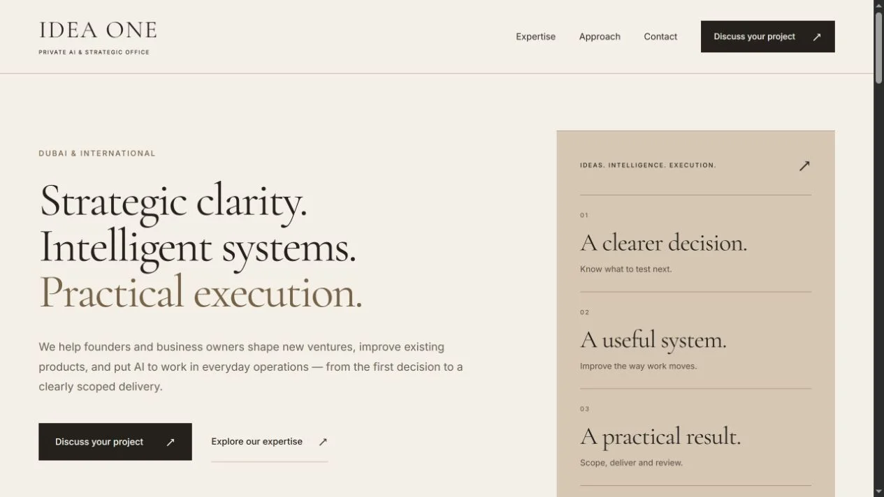 Project visual: IDEA ONE